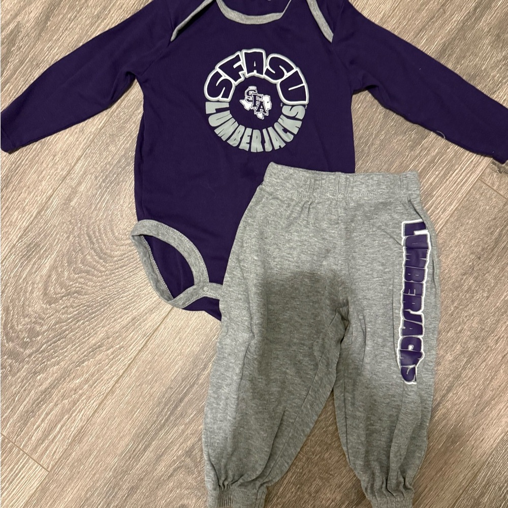 SFA Lumberjacks 12 Month Baby Outfit